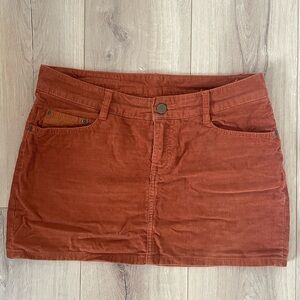 H&M Terracotta Corduroy Mini Skirt